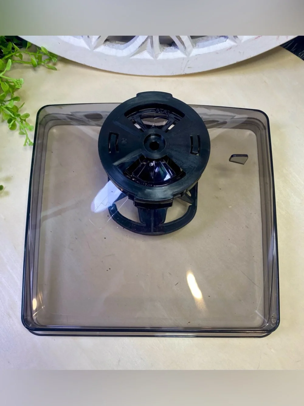 Cuisinart Clear Smoke Plastic Coffee Grinder Hopper Lid with Black Dial‎